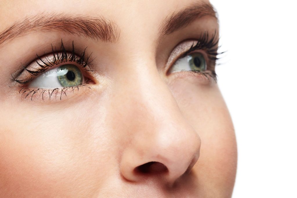 close up of women's eyes and nose